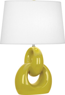 Fusion One Light Table Lamp in Citron Glazed Ceramic w/Polished Nickel (165|CI981)