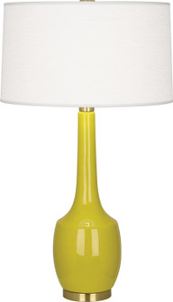 Delilah One Light Table Lamp in Citron Glazed Ceramic w/Antique Brass (165|CI701)