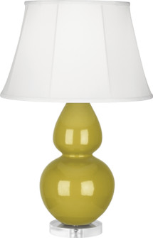 Double Gourd One Light Table Lamp in Citron Glazed Ceramic w/Lucite Base (165|CI23)