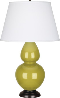 Double Gourd One Light Table Lamp in Citron Glazed Ceramic w/Deep Patina Bronze (165|CI21X)