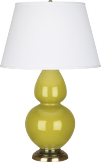 Double Gourd One Light Table Lamp in Citron Glazed Ceramic w/Antique Brass (165|CI20X)