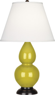 Small Double Gourd One Light Accent Lamp in Citron Glazed Ceramic w/Deep Patina Bronze (165|CI11X)