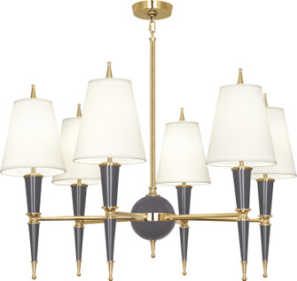 Jonathan Adler Versailles Six Light Chandelier in Ash Lacquered Paint w/Modern Brass (165|A904X)