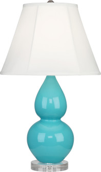 Small Double Gourd One Light Accent Lamp in Egg Blue Glazed Ceramic w/Lucite Base (165|A761)
