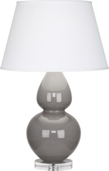 Double Gourd One Light Table Lamp in Smoky Taupe Glazed Ceramic w/Lucite Base (165|A750X)