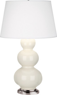 Triple Gourd One Light Table Lamp in Bone Glazed Ceramic w/Antique Silver (165|364X)