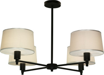 Real Simple Four Light Chandelier in Matte Black Powder Coat over Steel (165|1837)