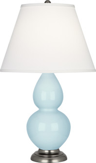 Small Double Gourd One Light Accent Lamp in Baby Blue Glazed Ceramic w/Antique Silver (165|1696X)