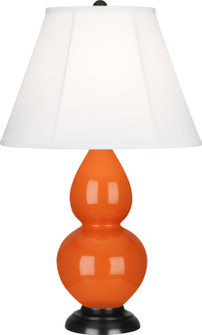 Small Double Gourd One Light Accent Lamp in Pumpkin Glazed Ceramic w/Deep Patina Bronze (165|1655)