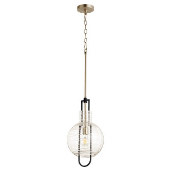 Textured Glass Pendants One Light Pendant in Textured Black w/ Satin Nickel (19|89-10-6965)