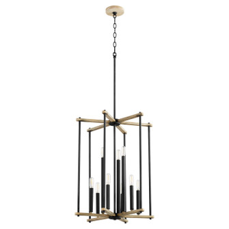 Silva Nine Light Entry in Textured Black w/ Weathered Oak Finish (19|8134-9-69)