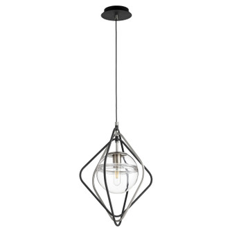 Gimble Pendants One Light Pendant in Textured Black w/ Satin Nickel (19|6802-6965)