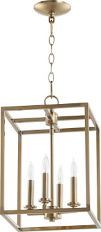 Cuboid Entries Four Light Entry Pendant in Aged Brass (19|6731-4-80)