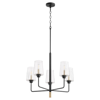 Dalia Five Light Chandelier in Textured Black w/ Aged Brass (19|625-5-6980)