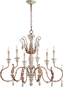 La Maison Six Light Chandelier in Manchester Grey w/ Rust Accents (19|6152-6-56)