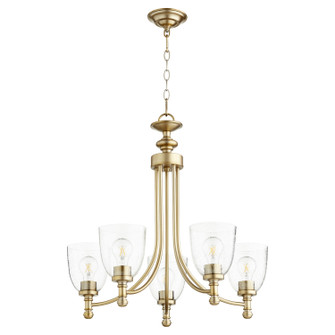 Rossington Five Light Chandelier in Aged Brass w/ Clear/Seeded (19|6122-5-280)