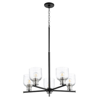 Monarch Five Light Chandelier in Textured Black w/ Satin Nickel (19|610-5-6965)