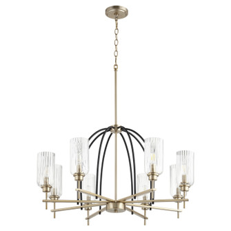 Espy Eight Light Chandelier in Textured Black w/ Aged Brass (19|607-8-6980)