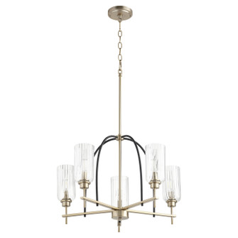 Espy Five Light Chandelier in Textured Black w/ Aged Brass (19|607-5-6980)