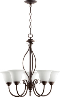 Spencer Five Light Chandelier in Oiled Bronze w/ Satin Opal (19|6010-5-186)