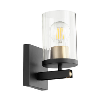 Empire One Light Wall Mount in Textured Black w/ Aged Brass (19|529-1-6980)