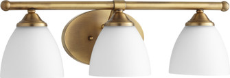 Brooks Three Light Vanity in Aged Brass w/ Satin Opal (19|5150-3-80)