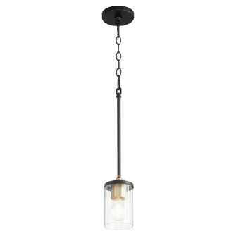 Empire One Light Pendant in Textured Black w/ Aged Brass (19|329-6980)