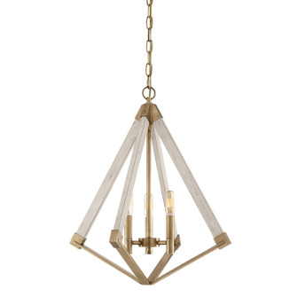 Viewpoint Three Light Foyer Pendant in Weathered Brass (10|VP5203WS)