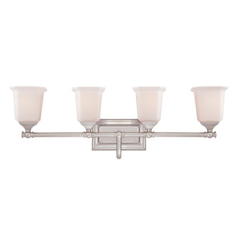 Nicholas Four Light Bath Fixture in Brushed Nickel (10|NL8604BN) Nicholas Four Light Bath Fixture in Brushed Nickel (10|NL8604BN)