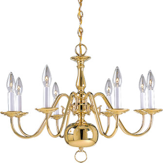 Americana Eight Light Chandelier in Polished Brass (54|P4357-10)