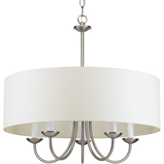 Drum Shade Five Light Chandelier in Brushed Nickel (54|P4217-09)