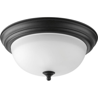 Dome Glass - Alabaster Two Light Flush Mount in Forged Black (54|P3925-80)