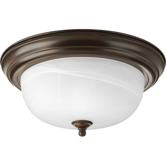 Dome Glass - Alabaster Two Light Flush Mount in Antique Bronze (54|P3925-20)