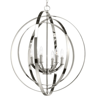 Equinox Six Light Pendant in Polished Nickel (54|P3889-104)