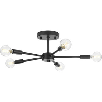 Delayne Five Light Semi-Flush Mount in Matte Black (54|P350219-31M)