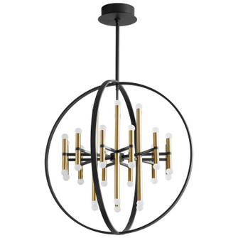 Nero LED Chandelier in Black W/ Aged Brass (440|3-685-1540)