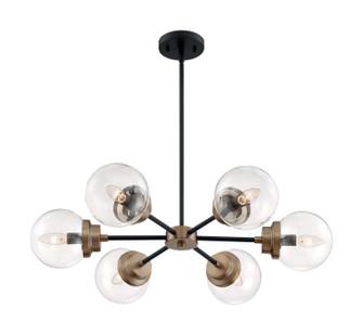 Axis Six Light Chandelier in Matte Black / Brass (72|60-7126)