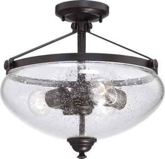 Laurel Three Light Semi Flush Mount in Sudbury Bronze (72|60-5544)