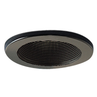 Rec Inc 4'' Trim 4'' Stepped Metal Baffle Trim W/ Metal Ring in Black (167|NS-41B)