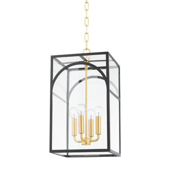 Addison Four Light Pendant in Aged Brass/Textured Black Combo (428|H642704S-AGB/TBK)