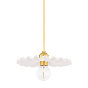 Tinsley One Light Pendant in Aged Brass/Ceramic Gloss Cream (428|H499701-AGB/CCR)