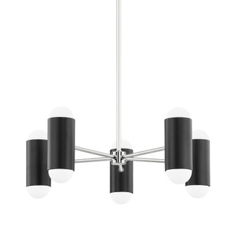 Kira Ten Light Chandelier in Polished Nickel/Soft Black (428|H484810-PN/SBK)