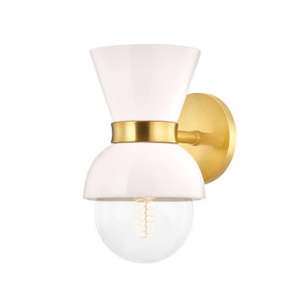 Gillian One Light Wall Sconce in Aged Brass/Ceramic Gloss Cream (428|H469101-AGB/CCR)