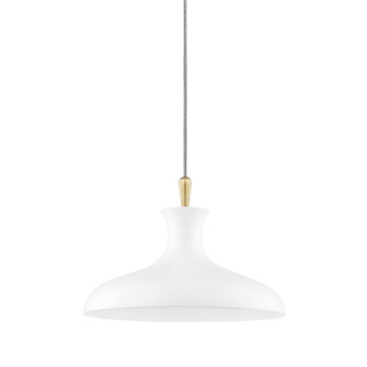 Cassidy One Light Pendant in Aged Brass/Soft Off White (428|H421701S-AGB/WH)