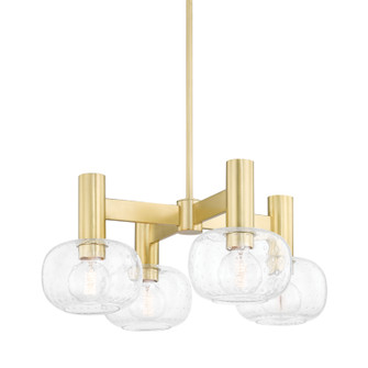Harlow Four Light Chandelier in Aged Brass (428|H403804-AGB)