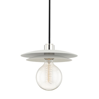 Milla One Light Pendant in Polished Nickel/White (428|H175701L-PN/WH)