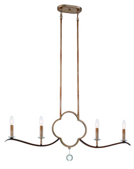 Ava Libertine Four Light Island Pendant in Pale Gold With Distressed Bron (7|4834-690)