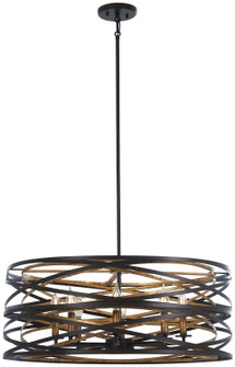 Vortic Flow Eight Light Pendant in Dark Bronze W/Mosaic Gold Inte (7|4678-111)