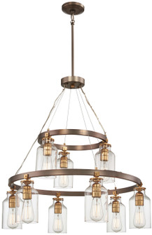 Morrow Nine Light Chandelier in Harvard Court Bronze W/Gold Hi (7|4559-588)