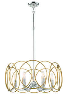 Chassell Six Light Pendant in Painted Honey Gold With Polish (7|4026-679)